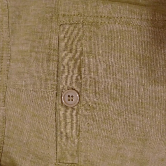 TU sz 12, 100% Linen drawstring wide leg pants in a muted basil green. - Picture 6 of 10